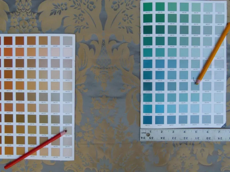 P1020010.jpg 1y Kravet Couture Limoges 100% Silk Damask Cerulean Blue MSRP USD 264