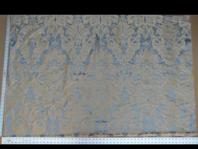 P1020019.jpg 1y Kravet Couture Limoges 100% Silk Damask Cerulean Blue MSRP USD 264