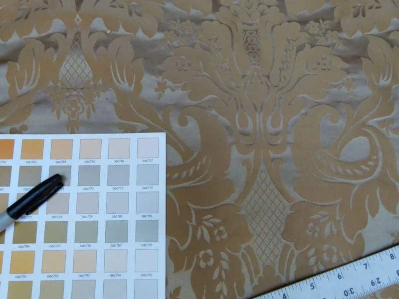 P1020048.jpg 1.375y Kravet Couture Limoges 100%silk Damask Truffle Gold Rp264