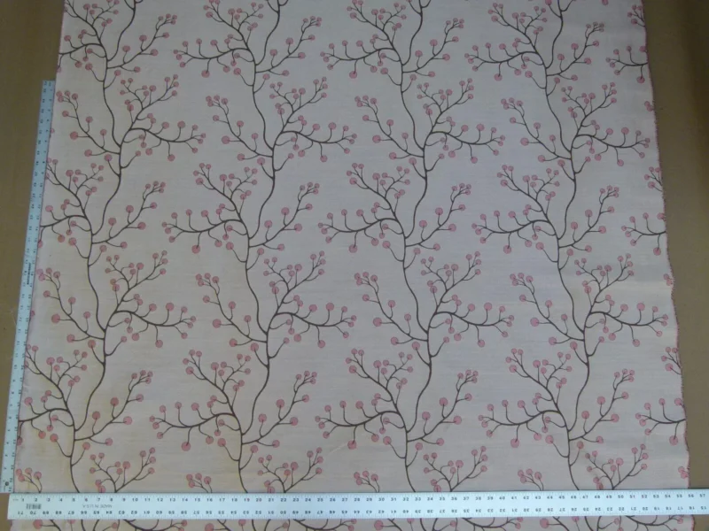 P1020067.jpg Kravet Couture Lemon Drop Color: 617 blush Pink Silk Lampas Modern Tree Bush  Berry Lampas MSRP USD 375/Y