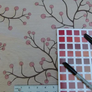 P1020071.jpg Kravet Couture Lemon Drop Color: 617 blush Pink Silk Lampas Modern Tree Bush  Berry Lampas MSRP USD 375/Y