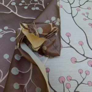 P1020072.jpg Kravet Couture Lemon Drop Color: 617 blush Pink Silk Lampas Modern Tree Bush  Berry Lampas MSRP USD 375/Y