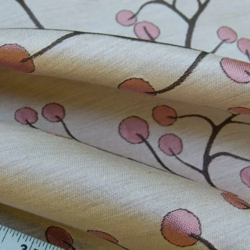 P1020074.jpg Kravet Couture Lemon Drop Color: 617 blush Pink Silk Lampas Modern Tree Bush  Berry Lampas MSRP USD 375/Y