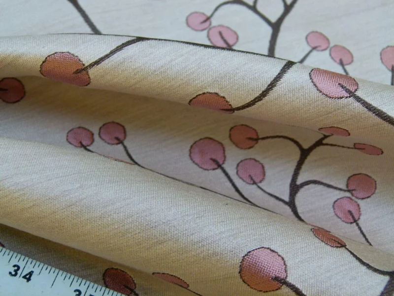 P1020074.jpg Kravet Couture Lemon Drop Color: 617 blush Pink Silk Lampas Modern Tree Bush  Berry Lampas MSRP USD 375/Y