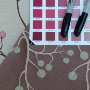 P1020076.jpg Kravet Couture Lemon Drop Color: 617 blush Pink Silk Lampas Modern Tree Bush  Berry Lampas MSRP USD 375/Y