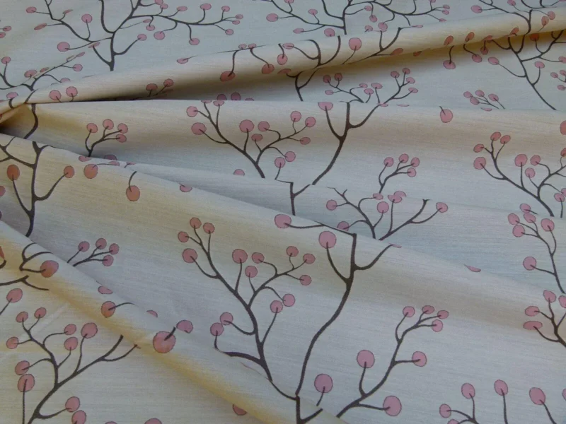 P1020077.jpg Kravet Couture Lemon Drop Color: 617 blush Pink Silk Lampas Modern Tree Bush  Berry Lampas MSRP USD 375/Y