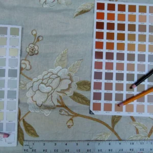 P1020126.jpg Bty Gp & J Baker Peony & Blossom Embroidery Linen Ivory Rp396y