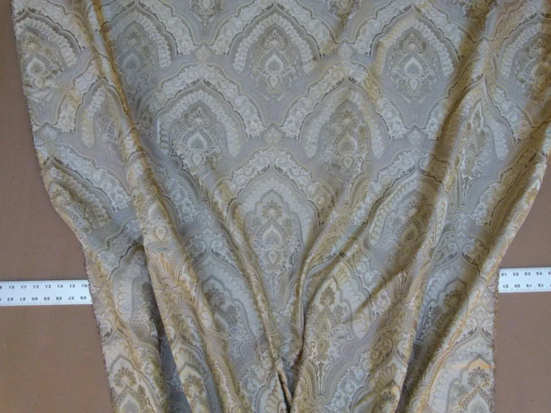 P1020239.jpg By Yard Kravet Kashmir Silk Damask Medallion Truffle Gold Beige MSRP USD 298/y