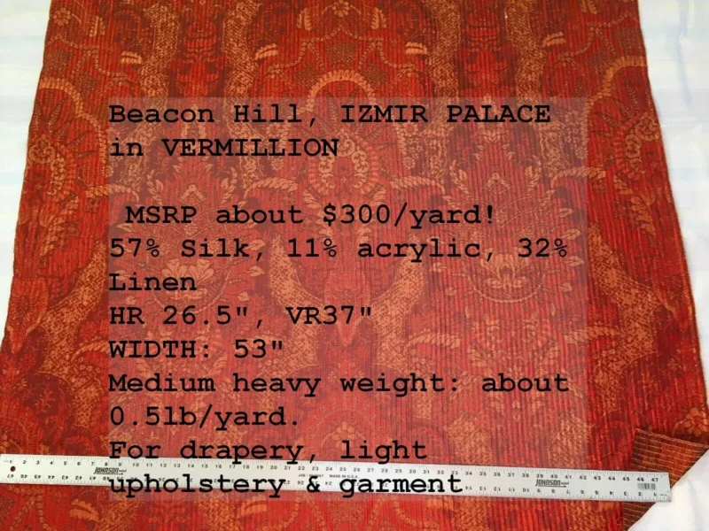 BeaconhillIzmir1.jpg Beacon Hill Izmir Palace Grand Red Silk Damask Huge Rich Red MSRP USD 300/Y