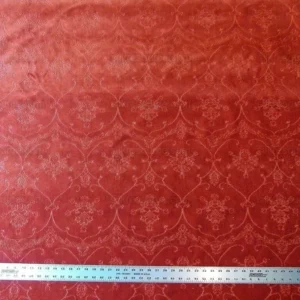 P1020300.jpg Scalamandre Pennsbury Cut Linen Velvet Renaissance Coral Red MSRP USD 504/Y
