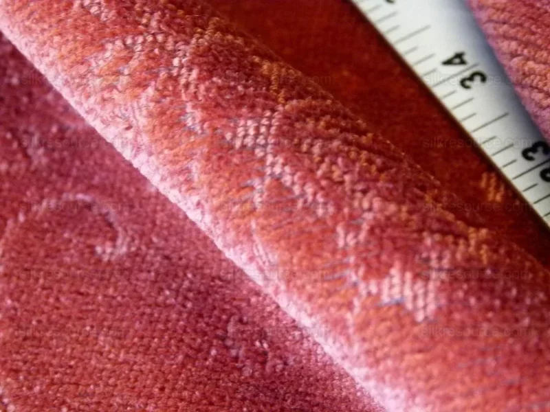 P1020308.jpg Scalamandre Pennsbury Cut Linen Velvet Renaissance Coral Red MSRP USD 504/Y