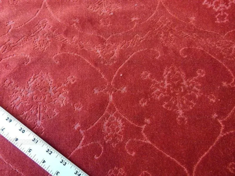 P1020309.jpg Scalamandre Pennsbury Cut Linen Velvet Renaissance Coral Red MSRP USD 504/Y
