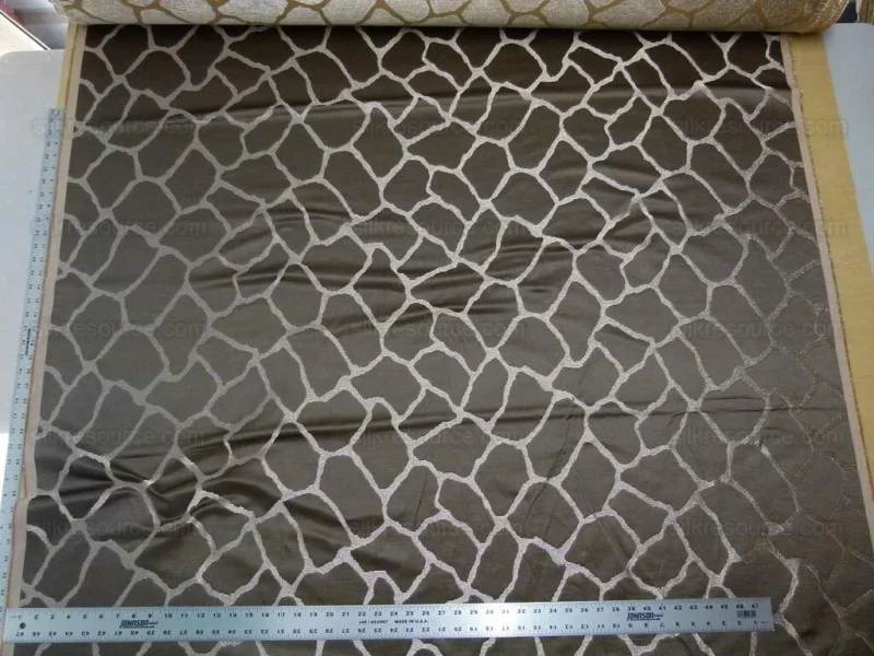 Scalamandre Giraffa Brown Giraffe Animal Skin Safari Heavy Jacquard MSRP USD 358/y