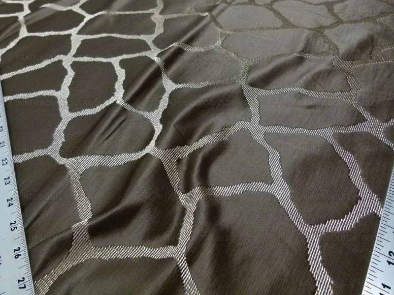 Scalamandre Giraffa Brown Giraffe Animal Skin Safari Heavy Jacquard MSRP USD 358/y