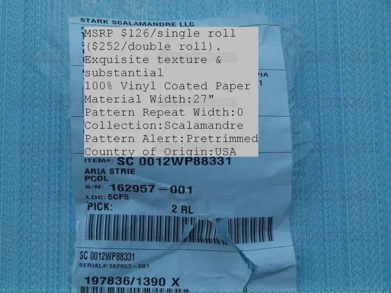 Aria Strie Pool Blue Wallpaper Scalamandre 5 Yards Single Roll Rp126roll