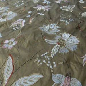 NADINA TOBACCO BROWN SCALAMANDRE Silk embroidery MSRP 328/Y