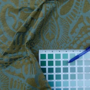 By yard Scalamandre  Ethnic Damask Reef Blue Cotton Silk Lampas African Abstract MSRP USD 432/Y