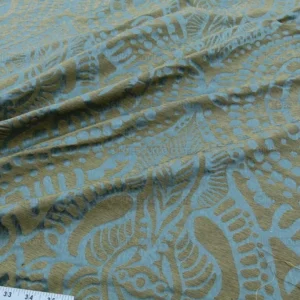 By yard Scalamandre  Ethnic Damask Reef Blue Cotton Silk Lampas African Abstract MSRP USD 432/Y