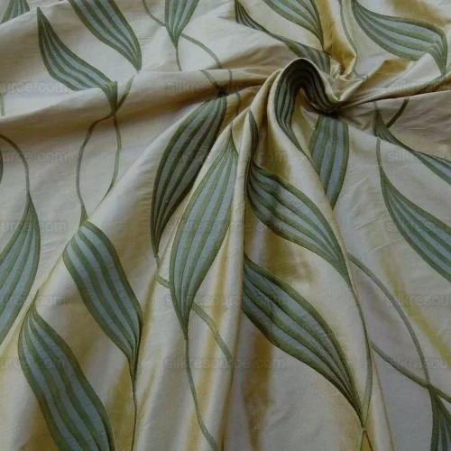 CHANNING WILLOW LEAF HONEY Scalamandre Silk Embroidery Fabric CHANNING WILLOW LEAF HONEY Scalamandre Silk Embroidery Fabric