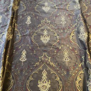 IMG_1632 **On hold By Yd Scalamandre Dhara Black Gold Silk Damask Embroidery MSRP USD 200/y