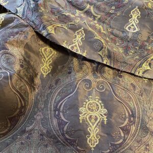 IMG_1634 **On hold By Yd Scalamandre Dhara Black Gold Silk Damask Embroidery MSRP USD 200/y