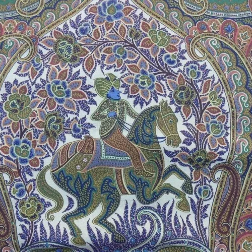 SCALAMANDRE LE CHEVAL INDIEN HORSE GREEN PRINT MSRP$280