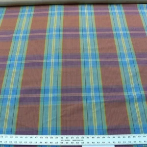 P1650398.jpg Scalamandre Riviera Plaid Fh Rose/multi  Colorful Rainbow Mediterranean MSRP USD 216/Y