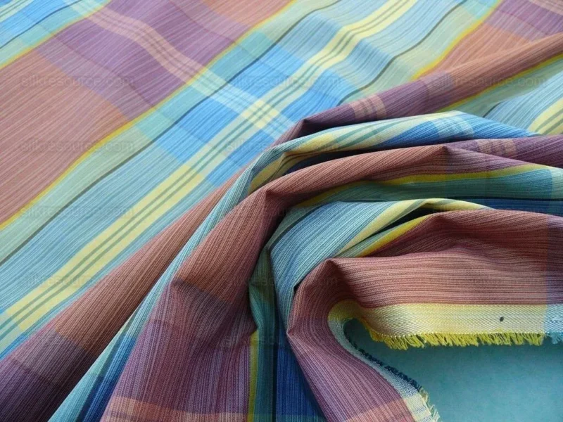 P1650399.jpg Scalamandre Riviera Plaid Fh Rose/multi  Colorful Rainbow Mediterranean MSRP USD 216/Y