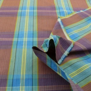 P1650404.jpg Scalamandre Riviera Plaid Fh Rose/multi  Colorful Rainbow Mediterranean MSRP USD 216/Y