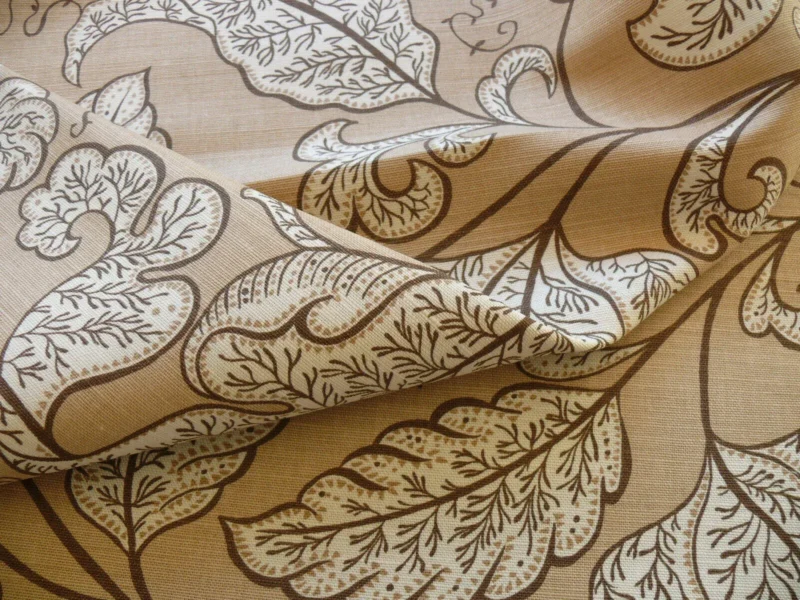 s-l1600.jpg Bty Scalamandre Wallace Linen Print Art Deco Jacobean Light Tan On Light Brown Beige MSRP USD 160/Y