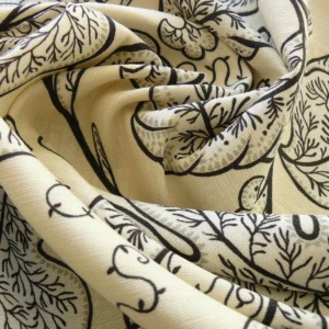 s-l1600.jpg Bty Scalamandre Wallace Linen Print Charcoal Grey On Eggshell Pale Yellow Chintz From Uk MSRP USD 160/y