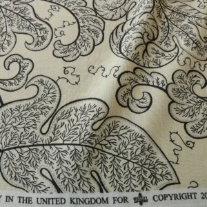 s-l1600.jpg Bty Scalamandre Wallace Linen Print Charcoal Grey On Eggshell Pale Yellow Chintz From Uk MSRP USD 160/y