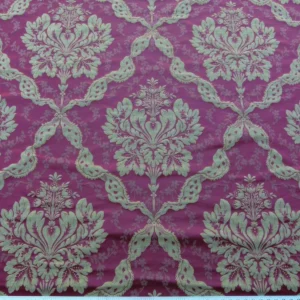 P1030073 By Yard Claudina Cherry Deep Red Gold Scalamandre Renaissance Silk Damask Reversible Italy MSRP USD 320/Y