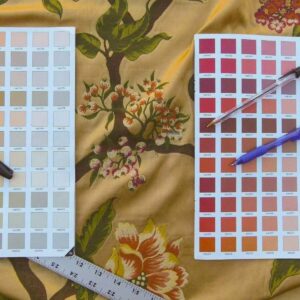 P1030165 Scalamandre Frida Gold On Multi Vibrant Mexican Floral & Fruits Frida Kahlo Old World Weavers Flower Lampas MSRP USD 546/y