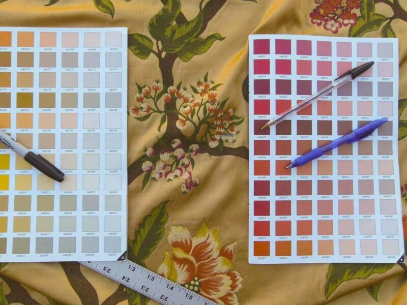 P1030165 Scalamandre Frida Gold On Multi Vibrant Mexican Floral & Fruits Frida Kahlo Old World Weavers Flower Lampas MSRP USD 546/y