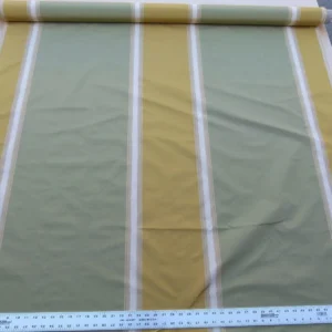 P1030635 By Yard Fabricut Medallion 100% Silk Stripe In Jasmine Yellow & Pink Green Gold Strie