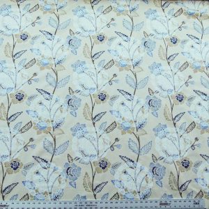 P1030750 Scalamandre Chester Square Fonthill Blue Multi Printed Cotton Old World Weavers MSRP USD 190/Y