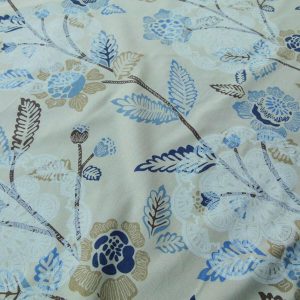 P1030751 Scalamandre Chester Square Fonthill Blue Multi Printed Cotton Old World Weavers MSRP USD 190/Y