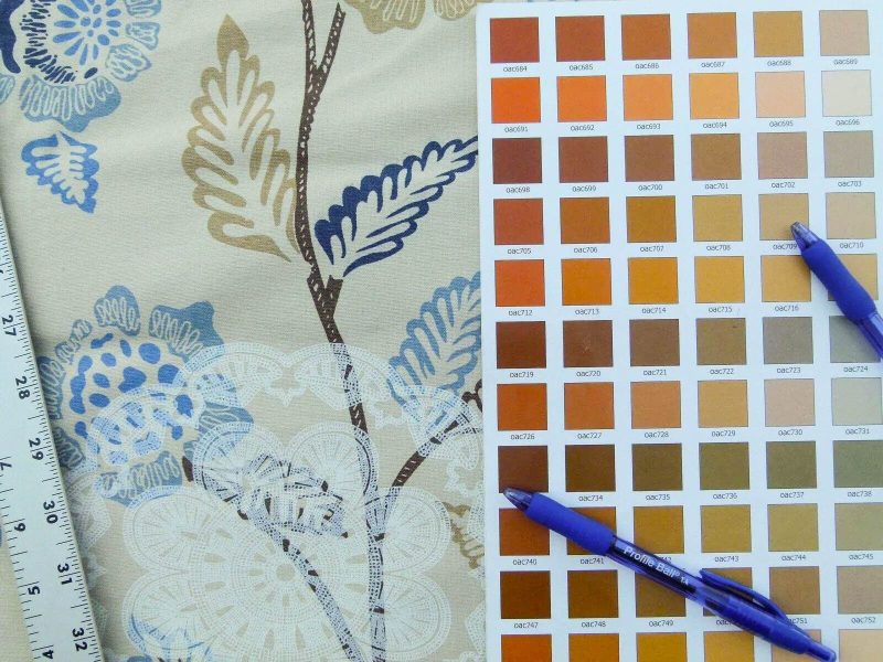 P1030754 Scalamandre Chester Square Fonthill Blue Multi Printed Cotton Old World Weavers MSRP USD 190/Y