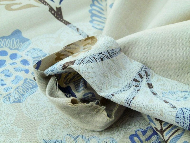 P1030756 Scalamandre Chester Square Fonthill Blue Multi Printed Cotton Old World Weavers MSRP USD 190/Y