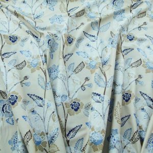 P1030757 Scalamandre Chester Square Fonthill Blue Multi Printed Cotton Old World Weavers MSRP USD 190/Y