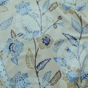 P1030760 Scalamandre Chester Square Fonthill Blue Multi Printed Cotton Old World Weavers MSRP USD 190/Y