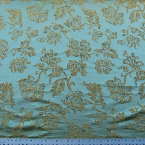 P1030825 Scalamandre Samarcand Green Copper Gold Heavy Silk Damask  Old World Weavers MSRP USD 412