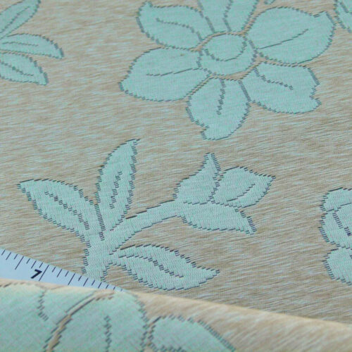 P1030873 Scalamandre Romantic Sapporo Aqua Blue Brown Silk Linen Lampas MSRP USD 516/y Superb Weight! Vine