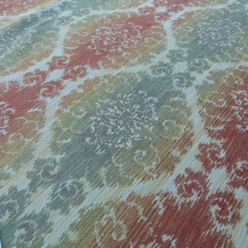 P1030920 Scalamandre Accademy Filigree Tapestry In Autumn Red Orange Green Durable! Old World Weavers MSRP USD 216/YD
