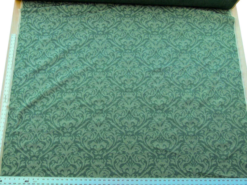 P1040005 Scalamandre Mazarino Damask Giada Green Jade Cotton Fonthill MSRP USD 132 Heavy Fonthill