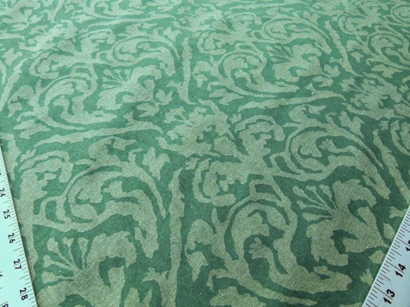 P1040006 Scalamandre Mazarino Damask Giada Green Jade Cotton Fonthill MSRP USD 132 Heavy Fonthill