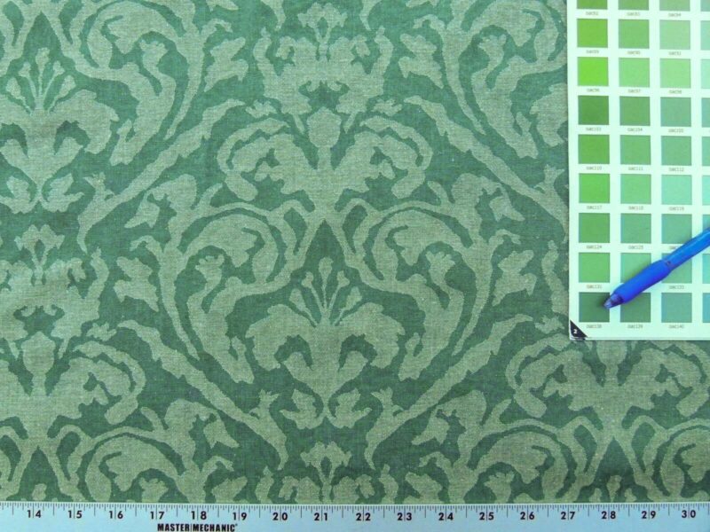 P1040008 Scalamandre Mazarino Damask Giada Green Jade Cotton Fonthill MSRP USD 132 Heavy Fonthill