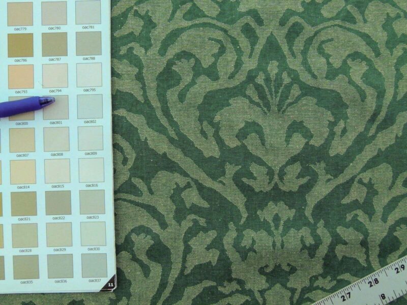 P1040009 Scalamandre Mazarino Damask Giada Green Jade Cotton Fonthill MSRP USD 132 Heavy Fonthill