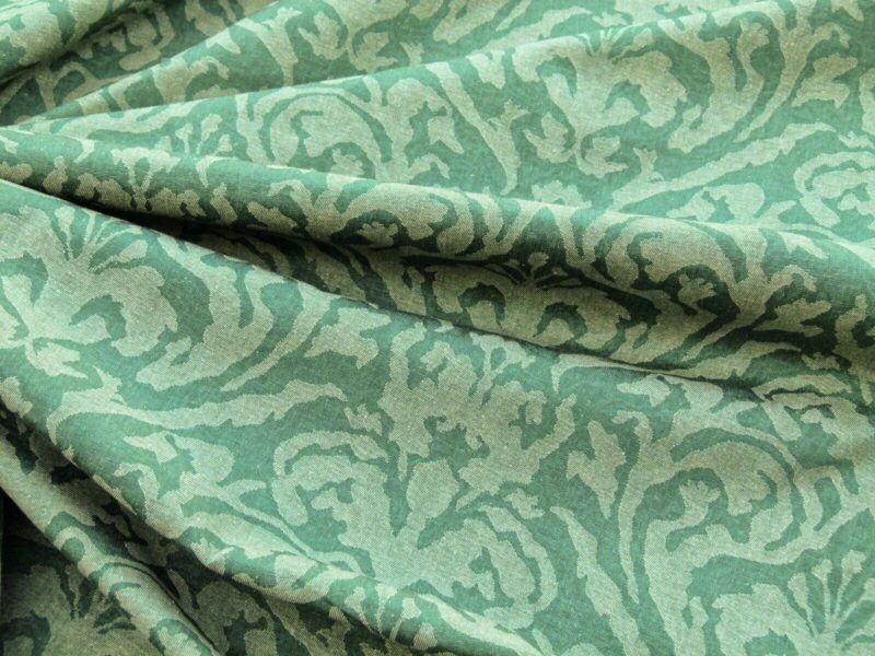P1040015 Scalamandre Mazarino Damask Giada Green Jade Cotton Fonthill MSRP USD 132 Heavy Fonthill